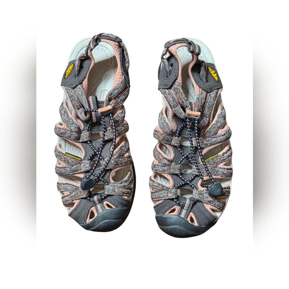 Keen Whisper Waterproof Hiking Sandals - Gray/Pink - Size 7.5